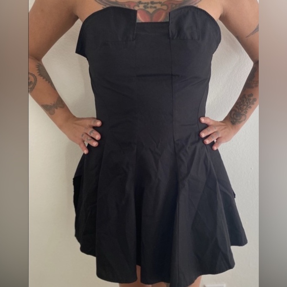 MICHIKO by Y’s Strapless Peplum Black Top – Size 2